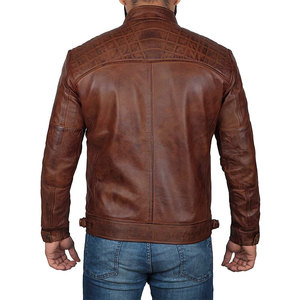 Veste en cuir pour homme, best-seller, de haute qualité, durable, légère, col montant, logo sur le devant, écologique, style streetwear d'hiver - Product Image 4