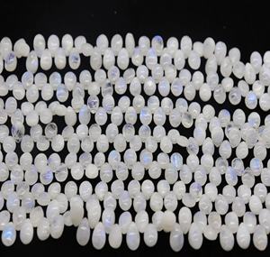 เรนโบว์มูนสโตนพลอยเรียบแพร์ธรรมดาสําหรับเครื่องประดับทําหินแฮนด์เมดลูกปัดสีขาว - Product Image 5