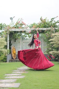 Occasions Special Rayon Fabric Lehengha Choli with Designer Embroidery and Koti Work Gorgeous Party Wear Quick Dry - Product Image 4