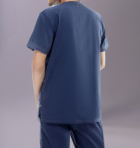 Tenue médicale d'été pour homme, col en V, extensible, en spandex, pour infirmier, uniforme d'hôpital, ensemble chirurgical doux - Product Image 3