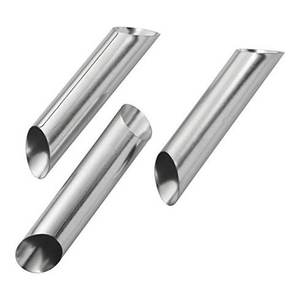 Ensemble de 3 moules à pâtisserie en acier inoxydable Pedrini (2,5x13cm) Outils de pâtisserie et de boulangerie pour cannoli 0127 - Product Image 1