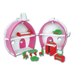 Jouet en EVA sur le thème de la fraise, maison 3D, puzzle DIY pour filles de 2 à 4 ans, décoration statique, kit de construction, non toxique, certifié EN71 - Product Image 3