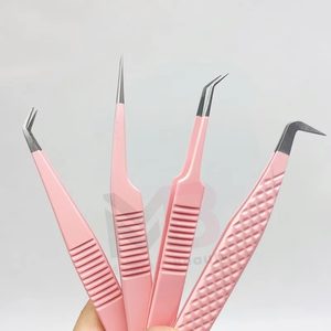 Pinzas para Extensiones de Pestañas, Pinzas Antideslizantes para una Colocación Precisa de las Pestañas, Ligeras, de Acero Inoxidable - Product Image 3