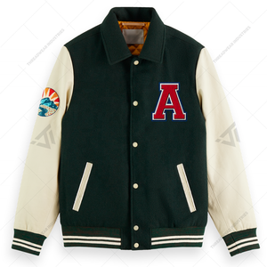 Blouson-Chaleco universitario En Laine Brodee En chenilla personalizable para hombres - Product Image 3