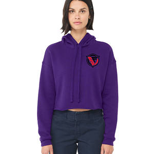 Wholesale Cheap 100% Cotton Pullover Hoodies for Women Custom <b>Printed</b> Streetwear Croptop Hoodies with Front Logo for Winter - Product Image 2