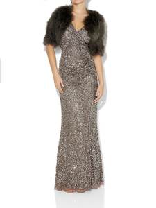 Platinum BLUE Gatsby 1920s Flapper Vestido de novia con cuentas Elegante Falda larga Bordado PLUS SZ Size Dress - Product Image 3