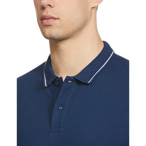 Golf de hombre de algodón 100% de alta calidad para camisetas de polo OEM Impresión de logotipo personalizado Venta caliente Camisetas en blanco de punto sólido al por mayor - Product Image 3