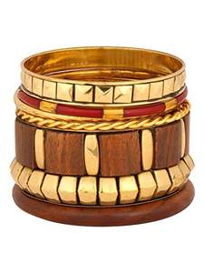 Brazalete de madera de aspecto moderno, conjunto de último diseño, brazalete de madera personalizado, fabricación de la India - Product Image 5