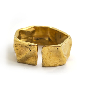 Classique Concave <span class=keywords><strong>Convexe</strong></span> Large En Acier Inoxydable Ouvert Réglable Bandes De Mariage <span class=keywords><strong>ou</strong></span> Anneaux À La Mode 18K Plaqué Or Femmes Hommes Fiançailles - Product Image 4