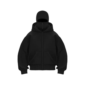 Sweats à capuche surdimensionnés pour hommes avec fermeture éclair à l'épaule tombante Sweatshirts à capuche pour hommes - Product Image 4
