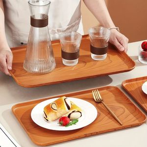 Plateau de service en bois de forme ronde de conception classique avec l'utilisation de poignée polie d'or en métal pour des restaurants - Product Image 5