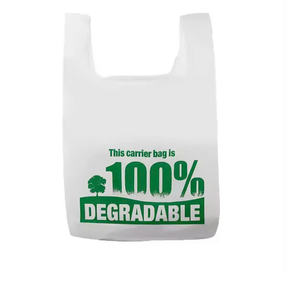 Camiseta de compras de plástico biodegradable 100% Opciones de tamaño impresas personalizadas - Product Image 6