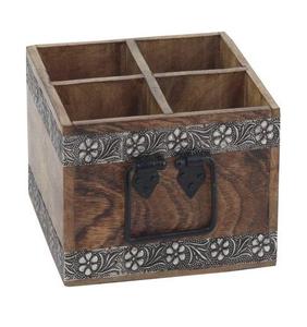 Vente en gros de fournisseurs de couverts d'ustensiles de cuisine design moderne support de rangement de couverts en bois à 3 sections de qualité supérieure - Product Image 6