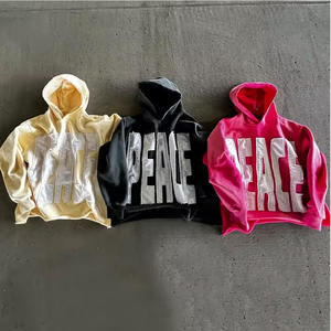 Sudaderas con capucha GSM 500 de alta calidad, ropa de calle bordada desgastada lavada, Sudadera con cremallera y logotipo personalizado, Sudadera con cremallera para hombre - Product Image 6