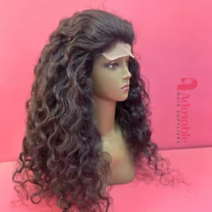 Peluca con malla frontal Remy indio Virgen sin procesar | Paquetes de cabello rizado y ondulado natural | Proveedor de cabello humano del sur de la India al por mayor - Product Image 1