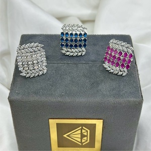 Bague en argent de qualité supérieure, ajustable, avec zircon cubique, pour les occasions spéciales, les fêtes et les mariages, collection pour femmes et filles - Product Image 1