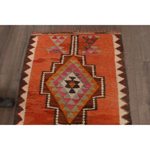 Vintage 2.7x8.4 ft Rug, <b>Runner</b> Turkish Rug, <b>Red</b> Plants & trees Wool Rug - Product Image 4