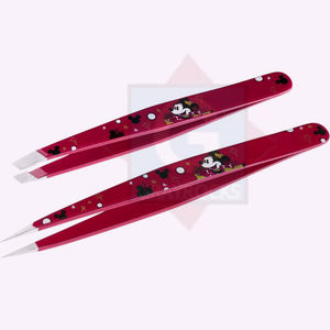 Pinzas de Cejas Inclinadas de Acero Inoxidable de Alta Calidad Profesional, Coloridas, con Logotipo Personalizado para Ojos - Product Image 2