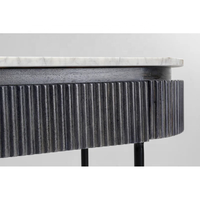 Dernière nouvelle conception industrielle en bois massif marbre et fer combiné table console de couloir avec finition blanche et noire naturelle