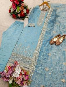 Designer <b>Indian</b> Salwar Kameez <b>Top</b> & Pent & Dupatta Modern Style Party Wear Wedding Dress All Seasons - Product Image 2