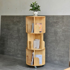 KS68191 Librero Móvil de Madera Natural de 3 Niveles, Portátil para Hogar, Oficina, Dormitorio, Sala de Estar, Taller, Diseño Moderno y Tradicional - Product Image 2
