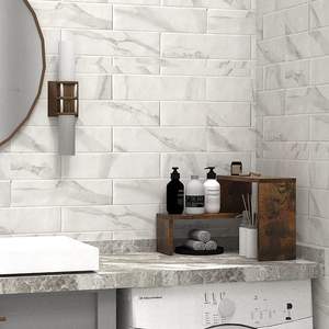 2 Tier Stackable Expandable Corner Spice Rack for <b>Kitchen</b> Countertop <b>Cabinet</b> & <b>Pantry</b> Organizer Rustic Brown Wooden Corner Shelf - Product Image 6