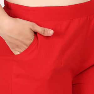 กางเกงผ้าแคนวาสสีล้วนสำหรับผู้หญิงผ้าแคนวาสเอวยางยืดสำหรับฤดูหนาวกางเกงลำลองออกแบบได้ตามต้องการมีสไตล์ - Product Image 3