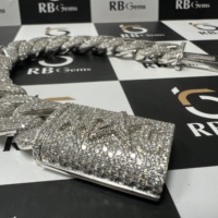 Pulseras de Diamantes de Alta Calidad Personalizadas de 250 Gramos, Oro Amarillo de 24K, Certificadas por IGI, Cultivadas en Laboratorio CVD HPHT, Corte Asscher, Estilo Cubano, Unisex