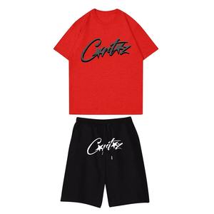 Conjunto de camisa y pantalones cortos de 2 piezas de verano con logotipo personalizado de verano, conjunto transpirable con serigrafía para hombres - Product Image 6