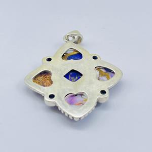 Pendentif Turquoise violet pendentif en argent Sterling 925 pendentif de mariage pendentif anniversaire pendentif pierre précieuse pendentif Boho pendentif - Product Image 3