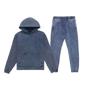 Vente en gros de survêtements de sport pour hommes 100% coton vêtements de sport de jogging avec style solide technique perlé avec position du logo avant - Product Image 1