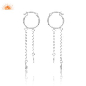 Haute qualité 925 chaîne en argent Sterling balancent boucle d'oreille Collection de bijoux éthiques pour les femmes fabricant de bijoux personnalisés - Product Image 2