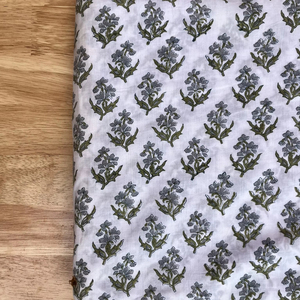 Matière première de tissu de coton 100% imprimé par bloc de main pour la robe légère par la cour au fournisseur de taux d'usine - Product Image 1