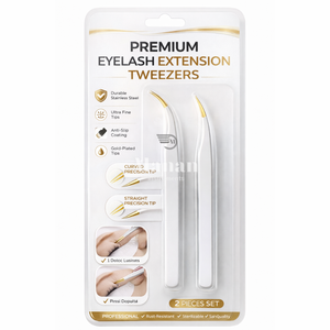 Ensemble de pinces à cils dorées de qualité supérieure, pointe droite et courbée, outil de précision pour extensions de cils, prise en main facile, professionnel, OEM, étiquette privée - Product Image 6