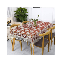 Nappe ronde classique à imprimé floral en coton et lin, lavable, pour la table à manger, motif vert et blanc, tissu texturé