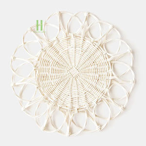 Assiettes de chargeur en rotin lavé blanc tendance chaude napperon en rotin Boho OEM Offre Spéciale napperon assiette de chargeur en osier du Vietnam - Product Image 1