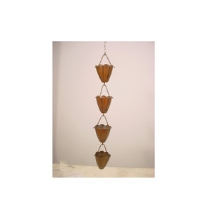 Campana de cadena de lluvia de Metal con diseño de anillo doble para colgar en el jardín, adornos de uso decorativo, decoración de temporada lluviosa - Product Image 4