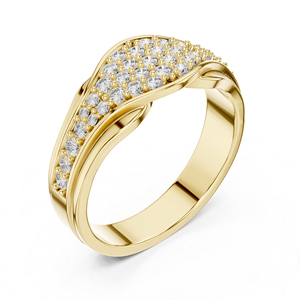 แหวนเพชรทรงรีและทรงกลมสีโรสโกลด์ 14K สำหรับผู้หญิง |   เครื่องประดับงานแต่งงาน |   เพชรที่เพาะเลี้ยงใหม่ - Product Image 3