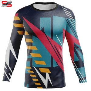 Camiseta de cuello redondo de alta calidad, ropa personalizada, sublimación MMA, windsurf, compresión Rashguards - Product Image 1