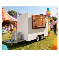Magasin à Double couche avec remorque de chariot de nourriture mobile de style villa en acier inoxydable
