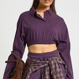 Ensemble de survêtement deux pièces pour femme, couleur unie, personnalisable avec logo / Vêtements de sport décontractés et respirants pour femme 2026 - Product Image 2