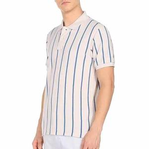 Hombres Casual de manga corta transpirable logotipo personalizado venta al por mayor de alta calidad de algodón a rayas hombres camisetas Polo camisa - Product Image 5