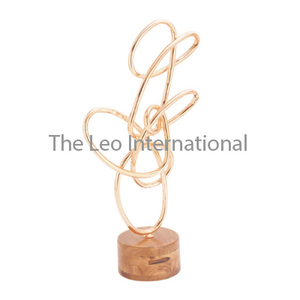 Fil d'acier Métal Marbre Matériau Forme Unique Finition Or Sculptures Modernes De L'Inde De Luxe Faits À La Main Décoratifs Pour La Maison - Product Image 2