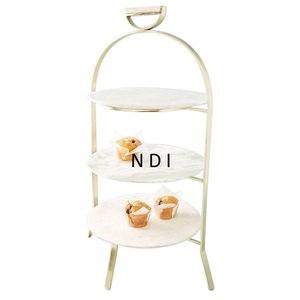 White Powder Coated Top <b>Set</b> Of 2 Round Shape Aluminium Metal Base <b>Cake</b> <b>Stand</b> Luxury Style Decorative <b>Cake</b> Platter <b>Stand</b> - Product Image 2