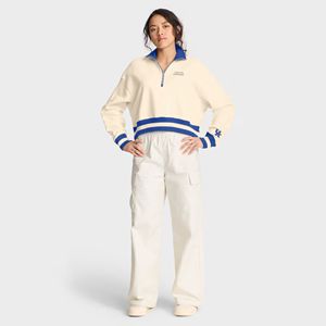 เสื้อสเวตเตอร์ซิปรูดสำหรับมหาวิทยาลัยเคนตักกี้สีฟ้าเข้มเน้นสีครีมคลาสสิกฤดูร้อนผ้าถักกันหดมีซับใน - Product Image 3