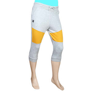 Pantalones de chándal de felpa para hombre, color gris jaspeado/dorado - Product Image 1