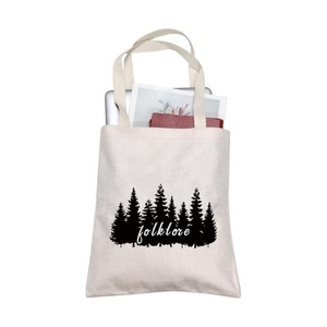 Women Canvas Shopping Bag Black Striped Vintage Ladies' Chic Casual Shoulder Bag Foldable Reusable Cotton Female Tote Handbag - Product Image 5