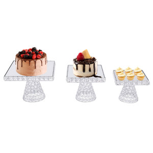 Best Price Luxury Crystal Metallic Glass <b>Cake</b> Stand round Silicone and Plastic Restaurant <b>Wedding</b> Party Set <b>Box</b> Packing - Product Image 2