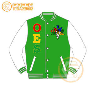 Customized Order Eastern <b>Star</b> Cotton Fleece Embroidered Varsity <b>Jacket</b> OES Breathable Quick Dry Zipper Closure Women <b>Jackets</b> - Product Image 5