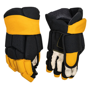 Gants de hockey sur glace en cuir PU jaune personnalisables, bâton composite offrant une protection des mains, logo personnalisé, options de taille pour les joueurs - Product Image 4